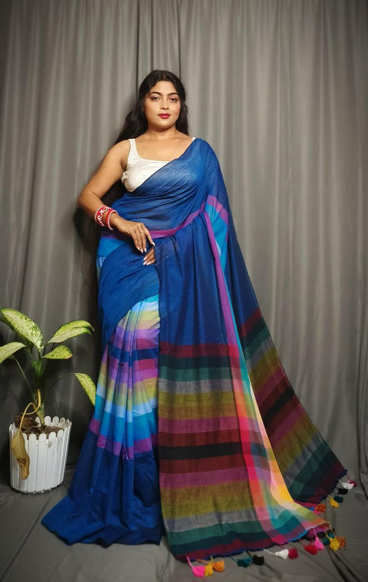 Rainbow khadi cotton