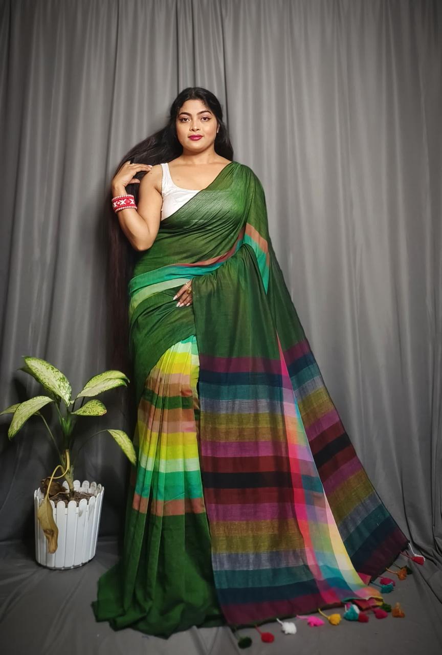 Rainbow khadi cotton