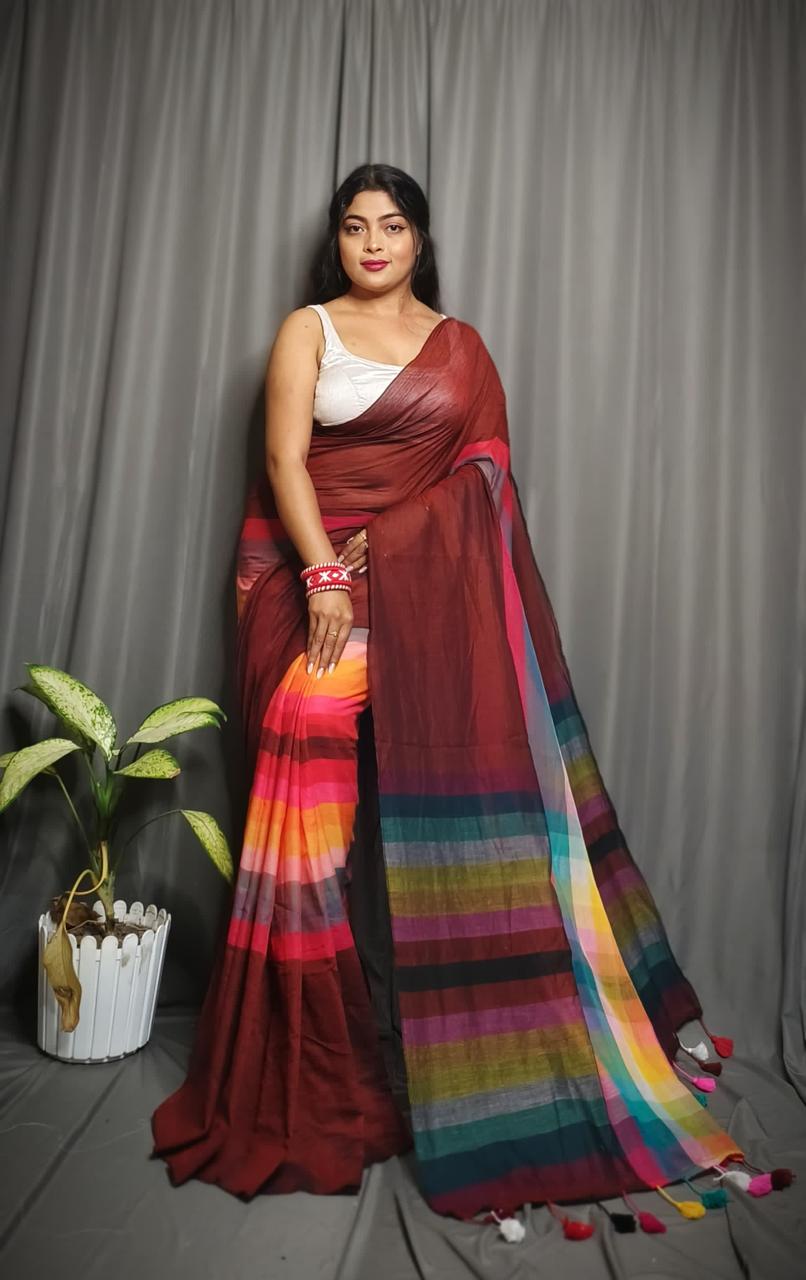 Rainbow khadi cotton