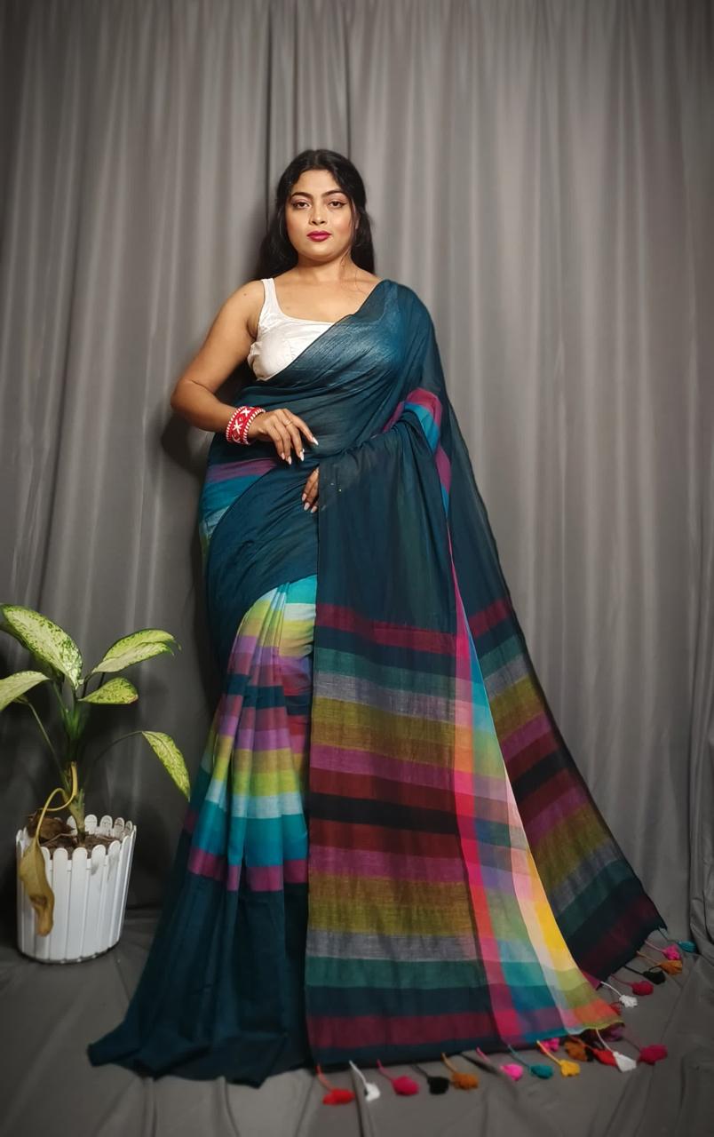 Rainbow khadi cotton